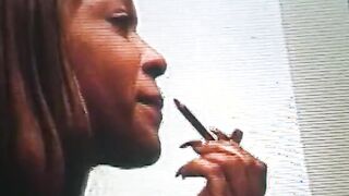 Fantastic non euro Bae gets big ebony dick against the mirror