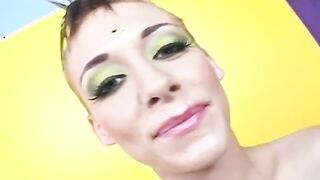 slender women gets toy into her ass before he slides his big penis inside her snatch