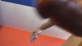 slender women gets toy into her ass before he slides his big penis inside her snatch
