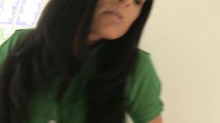 dark haired offer the vagina into the middle of the interview!