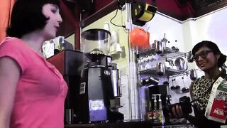 Slim service spills on the customer, inside the back room she undresses and licks her clean