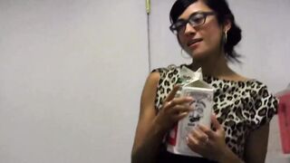 Slim service spills on the customer, inside the back room she undresses and licks her clean