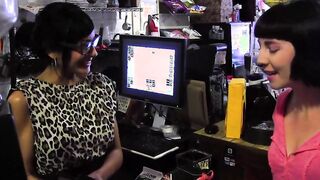 Slim service spills on the customer, inside the back room she undresses and licks her clean