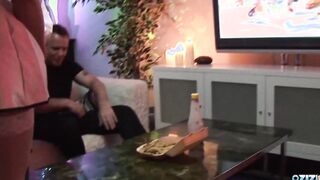This blonde MILF really likes group sex and ejaculates every time during double penetration