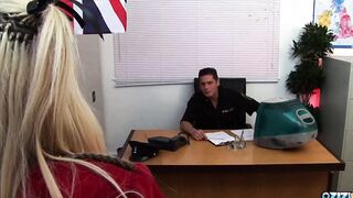 Big Titted blonde cougar hooker with huge fake jugs fuck rough at the police station