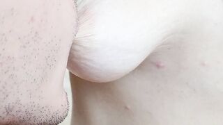Extremly close-up nipple play