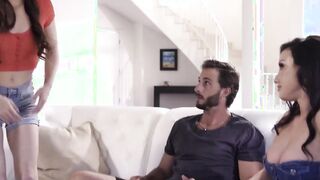 Slim women cant compete with bfs stepmom and joins into threesome