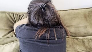 doggy style anal casting of a french arab beurette on a sofa - SweetArabic amateur point of view