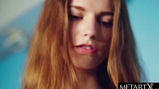 Natural beauty's unshaven vagina is leaking soak as she rubs it