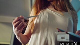 Natural beauty's unshaven vagina is leaking soak as she rubs it