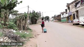 Ebony woman leaves hte job interview for sex