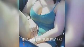 Milf fucks her twat inside drive thru