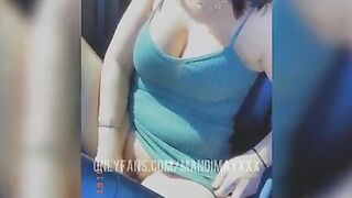 Milf fucks her twat inside drive thru