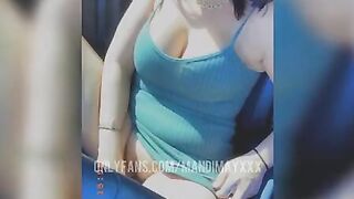 Milf fucks her twat inside drive thru