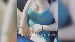 Milf fucks her twat inside drive thru