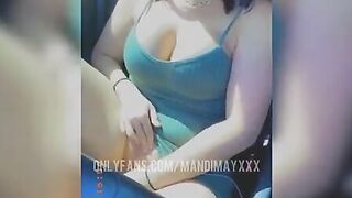 Milf fucks her twat inside drive thru