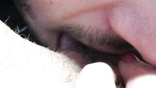 Huge clitoris licking and blowing until she jizzes rough unshaved lover big orgasm inside close up