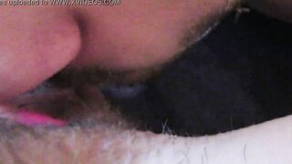 Huge clitoris licking and blowing until she jizzes rough unshaved lover big orgasm inside close up