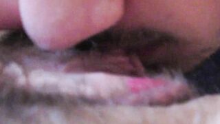 Huge clitoris licking and blowing until she jizzes rough unshaved lover big orgasm inside close up