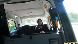 Fake Taxi Sabien Demonia wear Hottie fishnets and has Cutie sex with jugs out