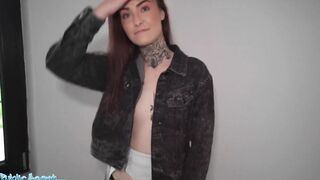 Outdoor Agent Inked Petite Red Haired Gets Boned on the Floor