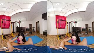 VR BANGERS Euro Goddess Sucking Off Dick At The Gym VR Porn