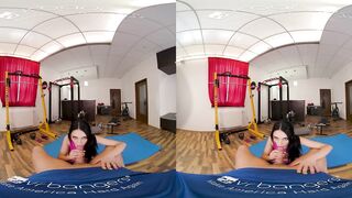 VR BANGERS Euro Goddess Sucking Off Dick At The Gym VR Porn