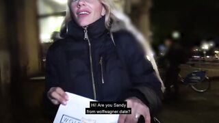 PublicSexDate - FIT XXX SANDY LONG FAKE BOOBIES BLONDE milf RAW SEX OUTSIDE FIRST DATE HOOKUP