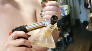 "I want to smoke your weiner!" Smoking beauty inside Seattle! BBW PAWG is funny and hot milf natural titted
