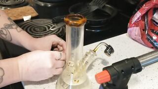 "I want to smoke your weiner!" Smoking beauty inside Seattle! BBW PAWG is funny and hot milf natural titted