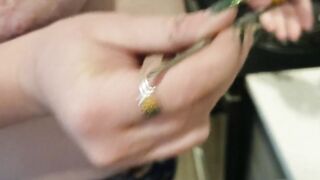 "I want to smoke your weiner!" Smoking beauty inside Seattle! BBW PAWG is funny and hot milf natural titted
