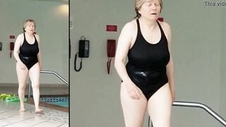 Hottie Grandmother is Goddess at 66 inside a african swimsuit