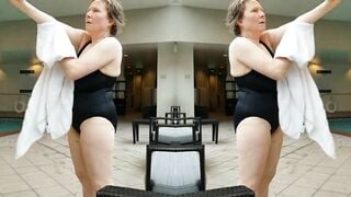 Hottie Grandmother is Goddess at 66 inside a african swimsuit