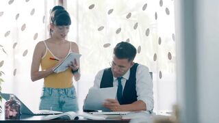 Big Boobed Hispanic Secretary wants to bang her boss