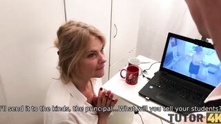 TUTOR4K. Lucky fellow manages to banged! pretty lady who is his tutor