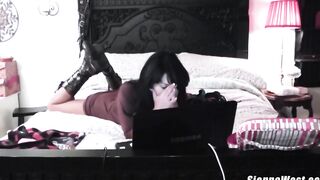 Sienna West live cam anal sex long toy + dildo