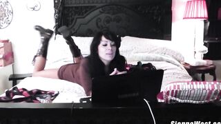 Sienna West live cam anal sex long toy + dildo