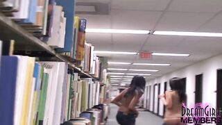 Intense Scene Of 2 Hotties Stripping Nude Into A Campus Library