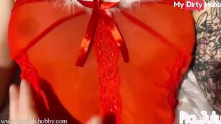 MyDirtyHobby - Natural sexy Pia July Takes A Thick Dick Inside Her Snatch & Booty As A Christmas Gift