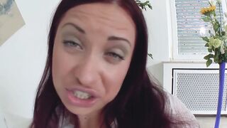 Wild German red head having fun with her sex vibrators