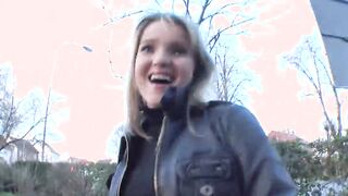 Super Sexy German blonde gets a toy deep into her pink twat