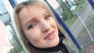 Super Sexy German blonde gets a toy deep into her pink twat