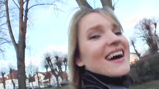 Super Sexy German blonde gets a toy deep into her pink twat