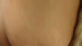 Sexsual blonde makes scene into the bush, masturbating!