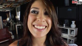 British dark hair barely legal bitch try her first time porn casting