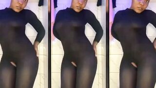 African Catsuit Leaking Sex Toy Orgasm