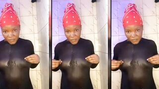 African Catsuit Leaking Sex Toy Orgasm
