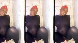 African Catsuit Leaking Sex Toy Orgasm