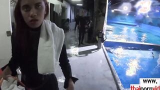 Thaipornvid.com - Grateful slim amateur Thai 18 Cherry fucking her couple long white penis