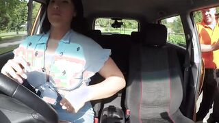 Curvy bubble ass and bigboobs cougar boned inside the vehicle inside outdoors